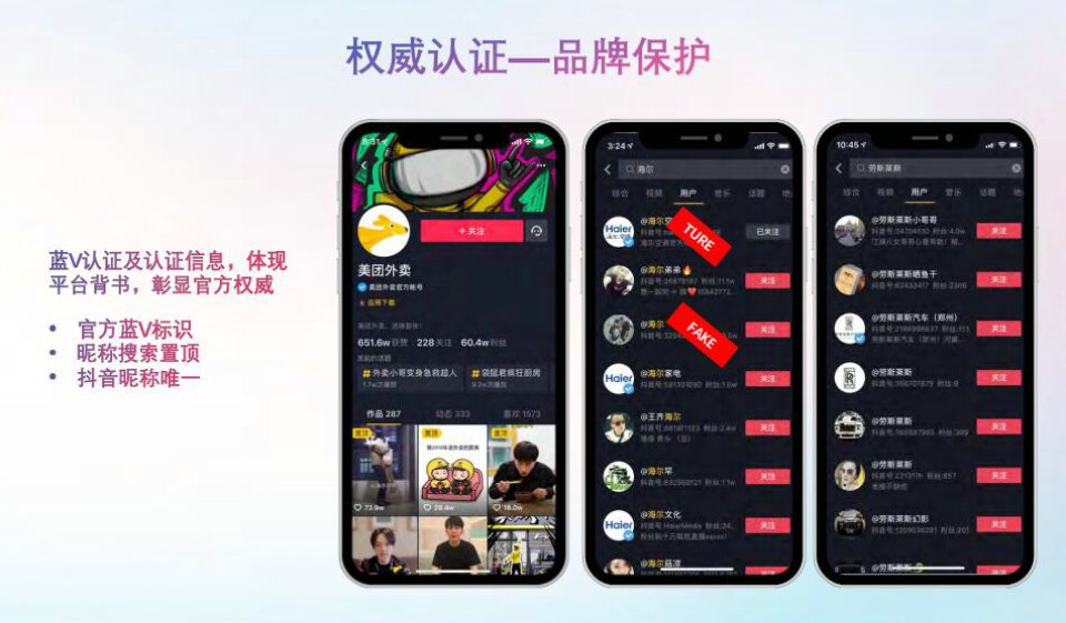 抖音企业号蓝V认证品牌保护